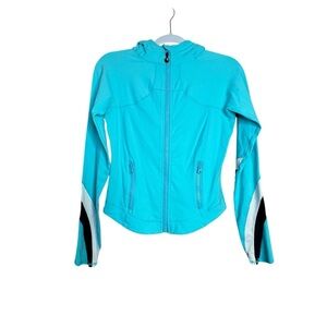 Lululemon Women's Half Moon Jacket Angel Blue Full Zip Hooded Jacket Size 6 Rare